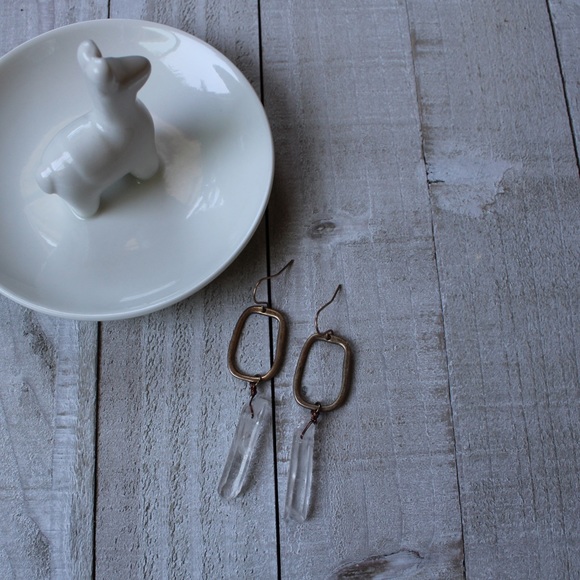 Quartz Crystal Dangle Earrings - Picture 7 of 7